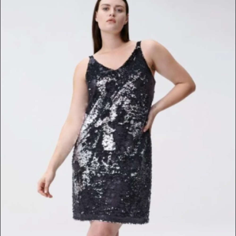 UNIVERSAL STANDARD . sequin slip dress